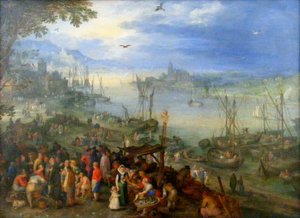 Fish Market on the Bank of a River